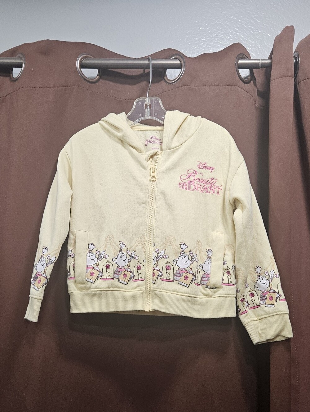 Disney Toddler Beauty And The Beast Character Hoddie Sweatshirt Jacket Coat